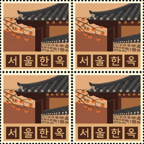 四款一組 · 郵票大地色 · 郵票插畫