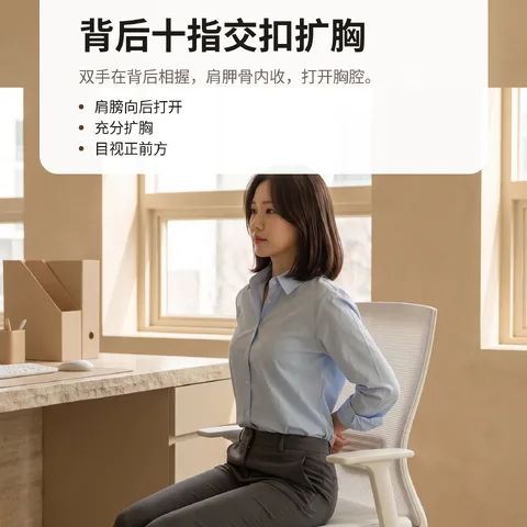 背后十指交扣扩胸