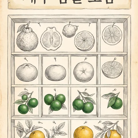 핀으로 꽂은 표본 상자 · 도감 빛바랜 종이 · 도감 연필