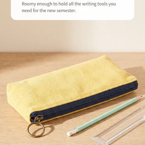 Get a plush yellow pencil case