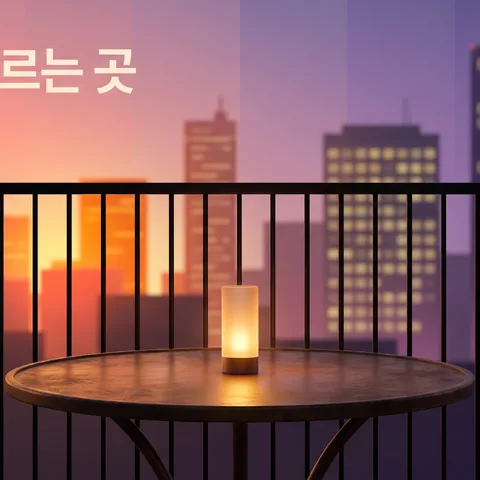 도시 불빛 켜지는 순간 겹침 · 장노출 노을 · 장노출 일러스트
