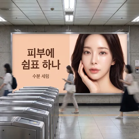 개찰구 앞 광고