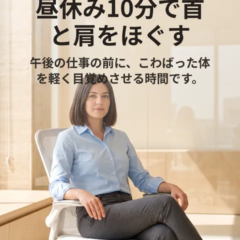 昼休み10分で首と肩をほぐす