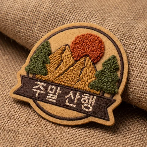 셔닐 보송 패치 · 자수 어스 · 자수 손자수