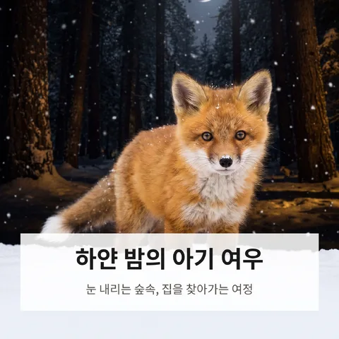 하얀 밤의 아기 여우