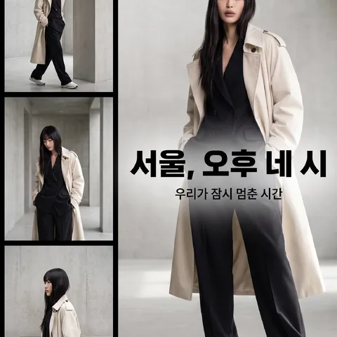 필름 조각 세 컷 띠