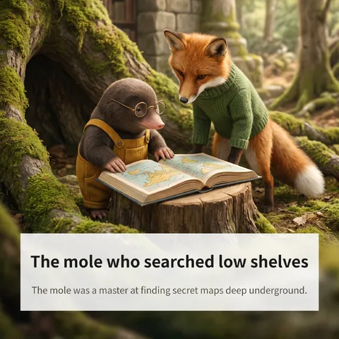 The mole who searched low shelves