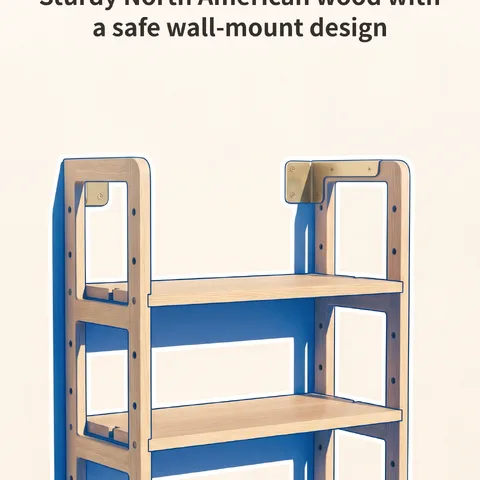 White Oak 3-Tier Bookshelf