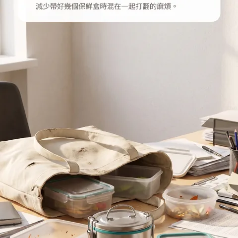 擔心包包裡的湯汁外漏時