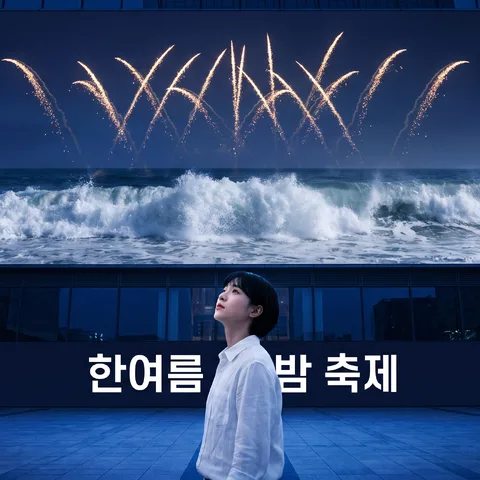 광장에서 올려다본 화면 · 파사드 딥 블루 · 파사드 미니멀