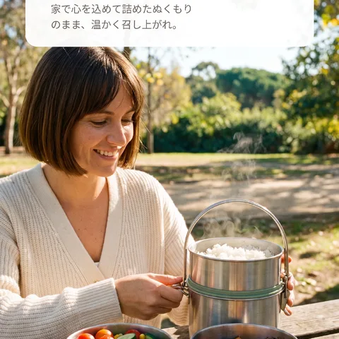 日当たりのいいベンチで一食
