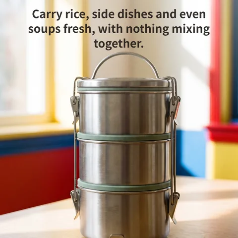 A 3-tier lunch box with no leaks