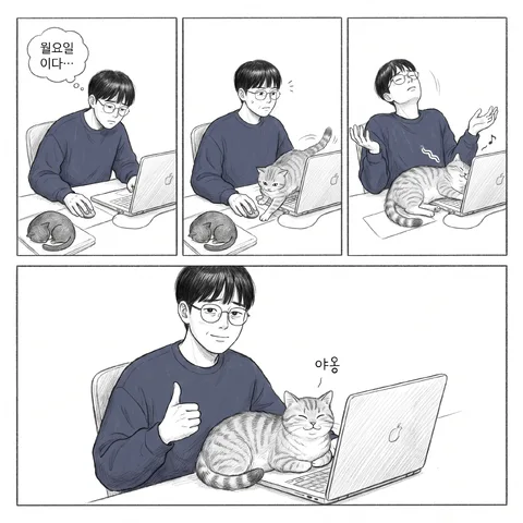 요약 컷 · 흑백 만화 · 연필 툰