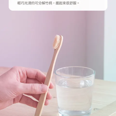 以天然竹子製成的可分解握柄