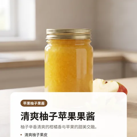 清爽柚子苹果果酱