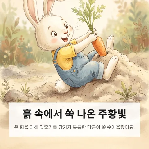 흙 속에서 쑥 나온 주황빛