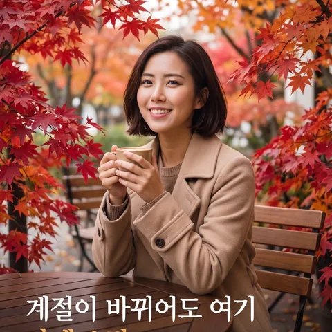 가을 단풍 한가운데