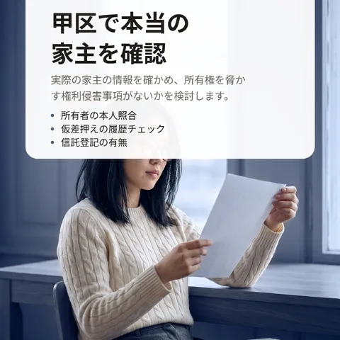甲区で本当の家主を確認