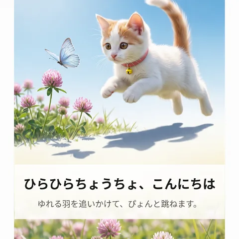 ひらひらちょうちょ、こんにちは