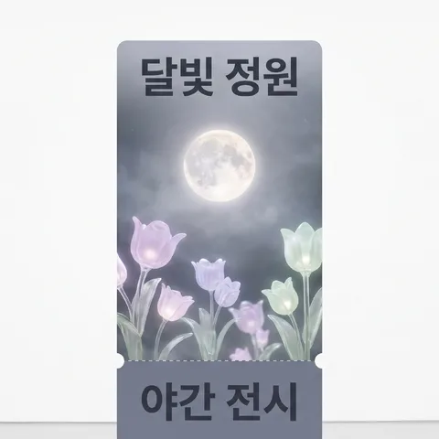전시장 벽 앞 티켓 · 티켓 파스텔 · 티켓 실사 목업