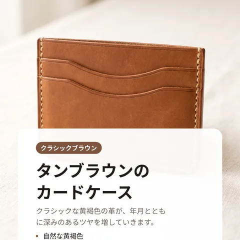 タンブラウンのカードケース
