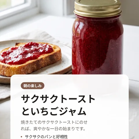 サクサクトーストといちごジャム