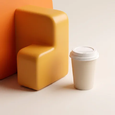 Big number · Warm sale orange · 3D render