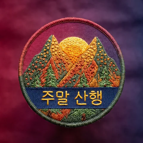 프렌치 노트 점 무늬 · 자수 선셋 · 자수 실사 촬영