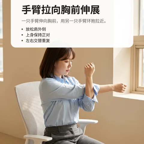 手臂拉向胸前伸展