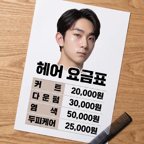 탁자 위 인쇄 메뉴