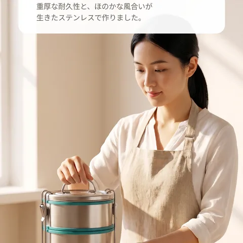 衛生的なステンレス3段
