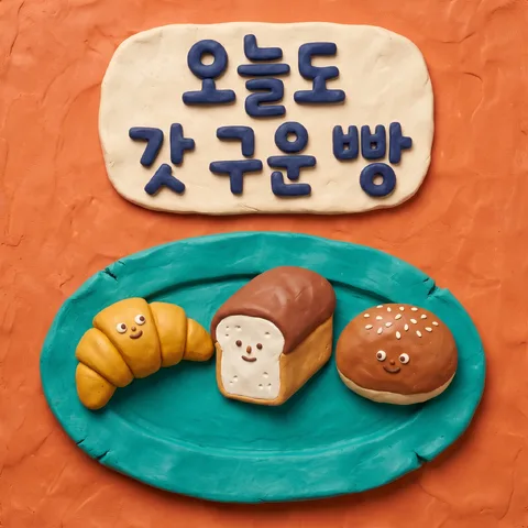 접시 위 점토 모형 · 클레이 레트로 · 클레이 키즈 감성