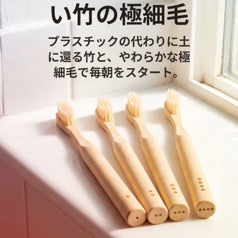 歯ぐきにも地球にもやさしい竹の極細毛