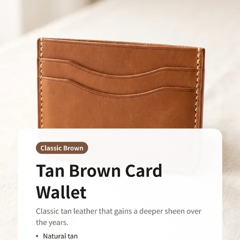 Tan Brown Card Wallet