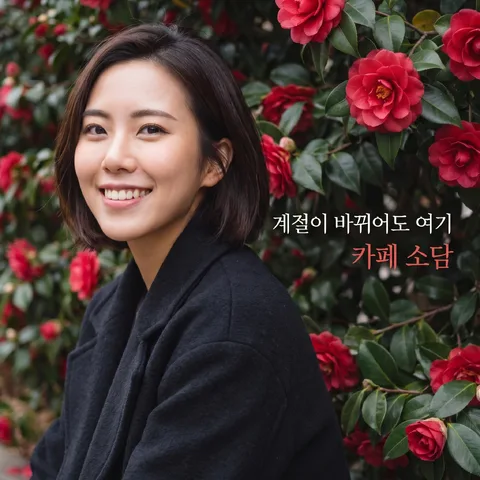 겨울 동백 붉은 꽃
