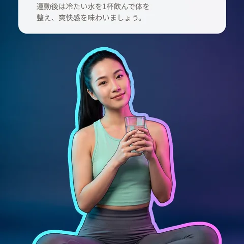 汗をかいたあとの澄んだ水