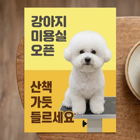 카페 테이블 위 전단 · 전단 옐로 · 전단 소프트 라이트