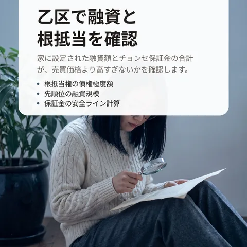 乙区で融資と根抵当を確認