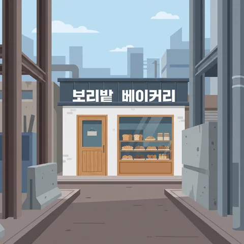 Shop in an alley · Storefront concrete · Flat vector storefront