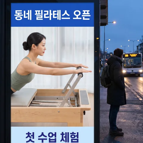 候车人旁的广告 · 公交站黎明蓝调 · 公交站广角