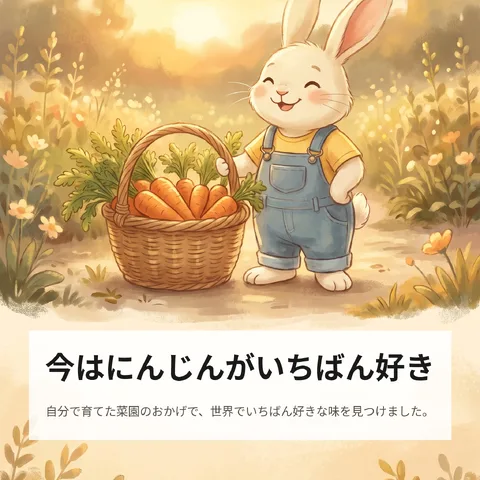 今はにんじんがいちばん好き