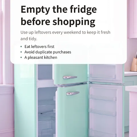 Empty the fridge before shopping