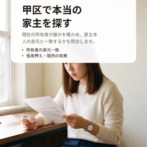 甲区で本当の家主を探す