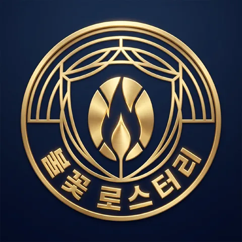 エンブレム円形バッジ · ロゴ ネイビーゴールド · 幾何学モダン
