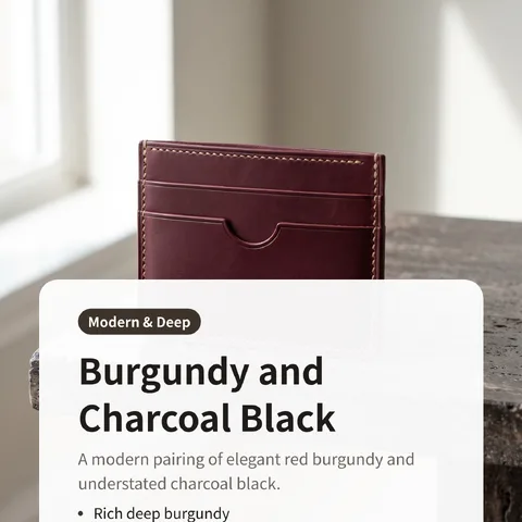 Burgundy and Charcoal Black