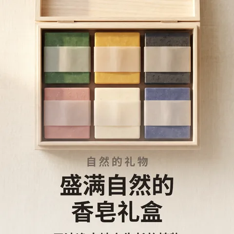 盛满自然的香皂礼盒