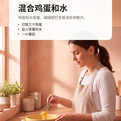 混合鸡蛋和水