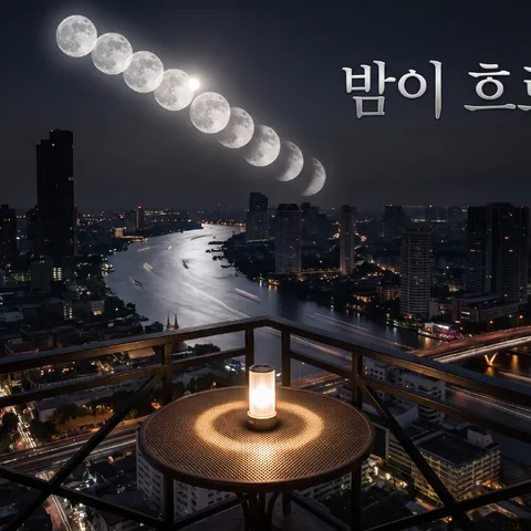 달이 지나간 길 · 장노출 은빛 물 · 장노출 드론