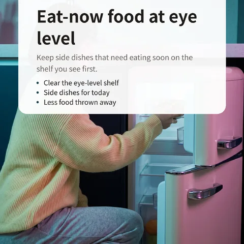 Eat-now food at eye level